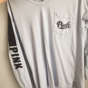 Pink- Long sleeve blue shirt